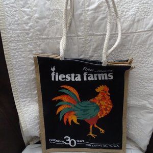 Fiesta Farms Reusable Jute Tote Burlap Bag with Soft Handles